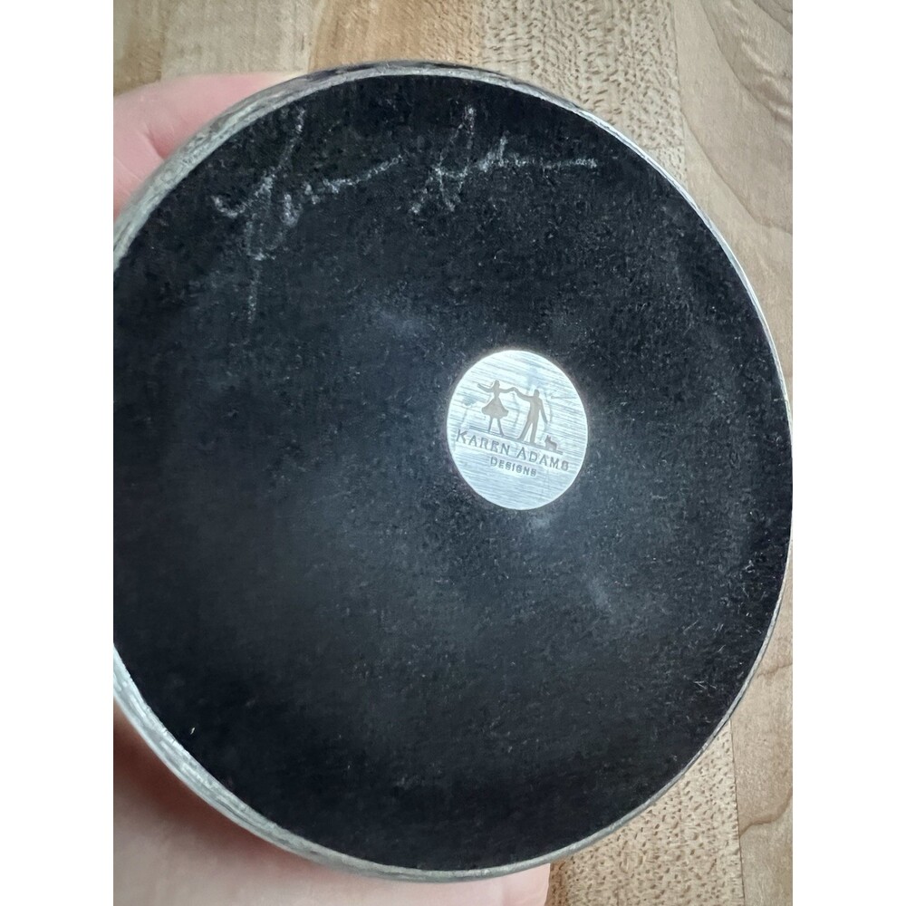 Karen Adam’s Designs Glass Dome Paperweight Signed Dove Love Letter 3.75" Wide - Picture 5 of 8
